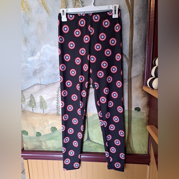 Marvel Captain America Leggings Juniors Size Medium Cosplay Superhero - Picture 3 of 7